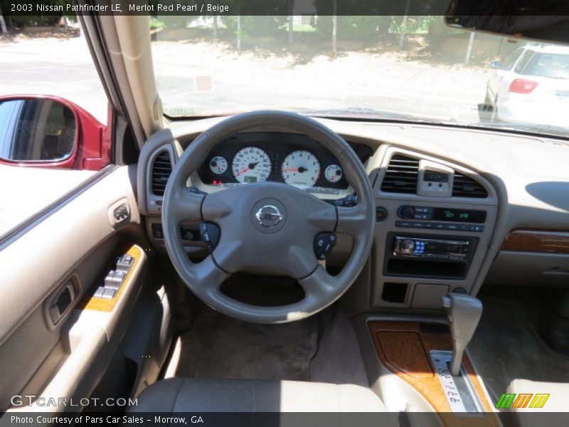 Merlot Red Pearl / Beige 2003 Nissan Pathfinder LE