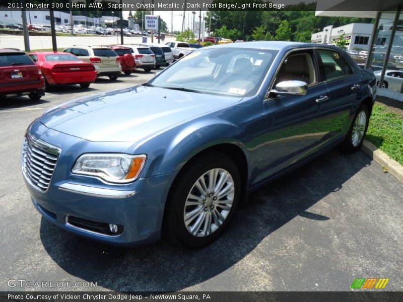 Sapphire Crystal Metallic / Dark Frost Beige/Light Frost Beige 2011 Chrysler 300 C Hemi AWD