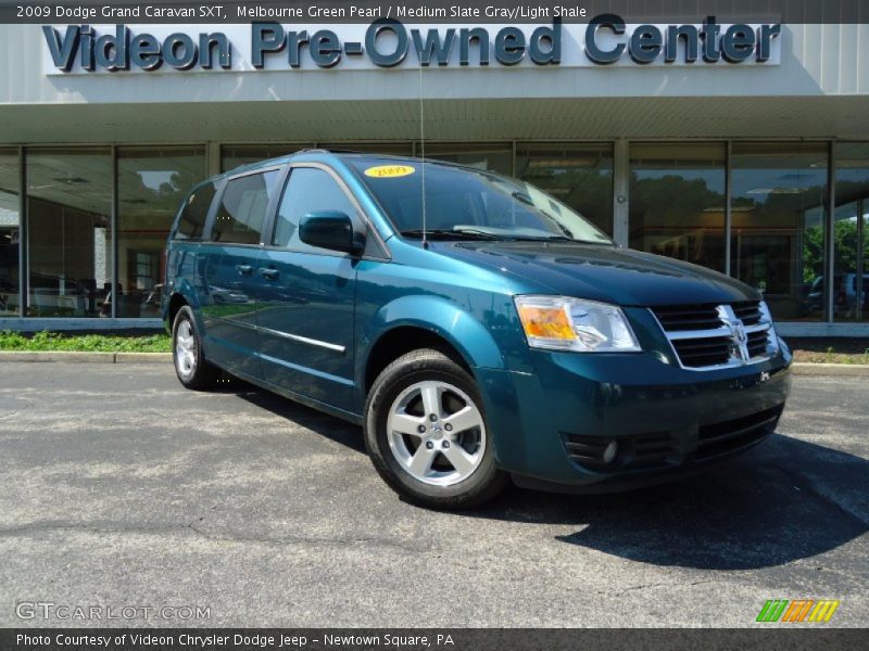 Melbourne Green Pearl / Medium Slate Gray/Light Shale 2009 Dodge Grand Caravan SXT