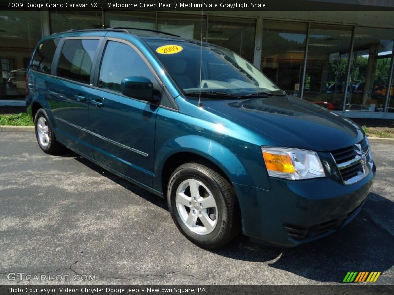 Melbourne Green Pearl / Medium Slate Gray/Light Shale 2009 Dodge Grand Caravan SXT