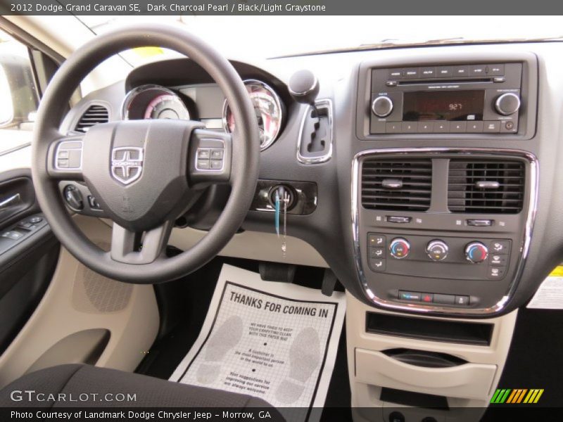 Dark Charcoal Pearl / Black/Light Graystone 2012 Dodge Grand Caravan SE