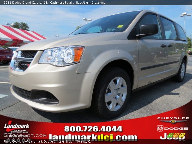 Cashmere Pearl / Black/Light Graystone 2012 Dodge Grand Caravan SE