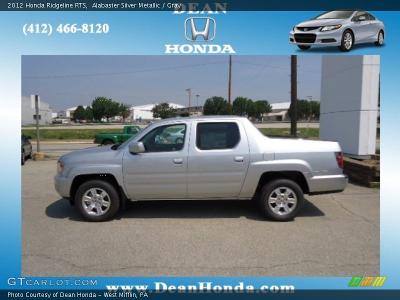 Alabaster Silver Metallic / Gray 2012 Honda Ridgeline RTS