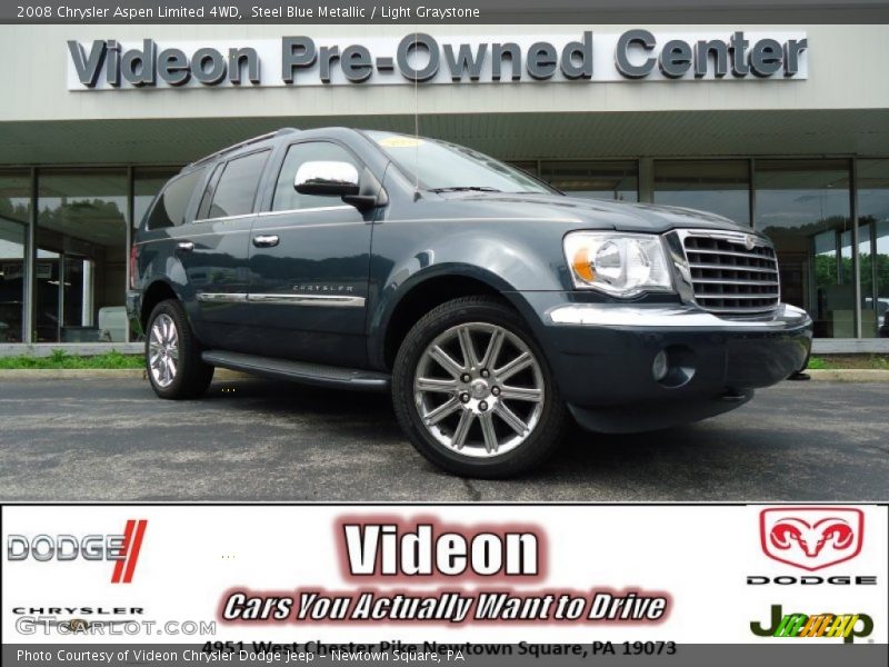 Steel Blue Metallic / Light Graystone 2008 Chrysler Aspen Limited 4WD