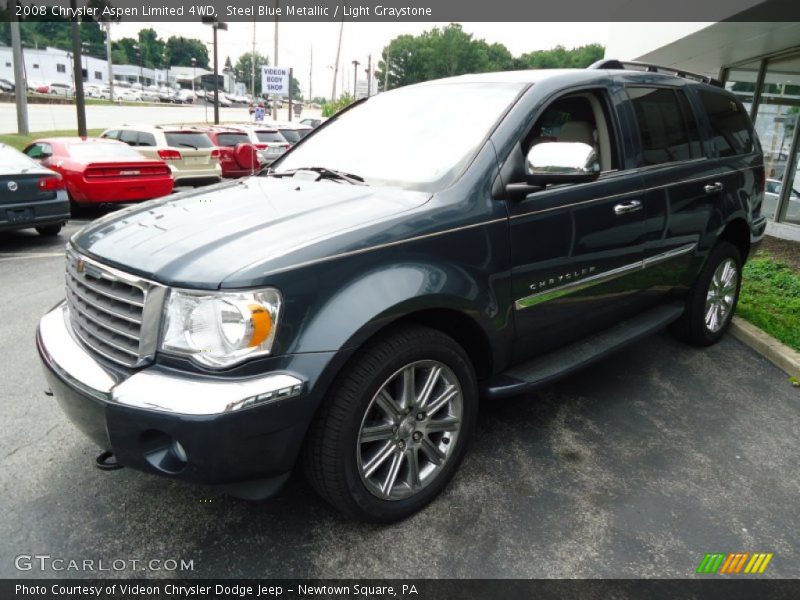 Steel Blue Metallic / Light Graystone 2008 Chrysler Aspen Limited 4WD