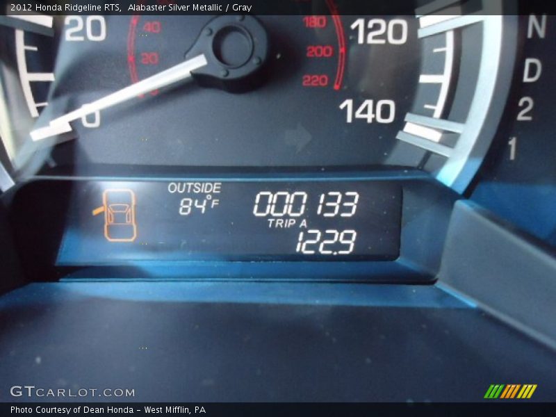 Alabaster Silver Metallic / Gray 2012 Honda Ridgeline RTS