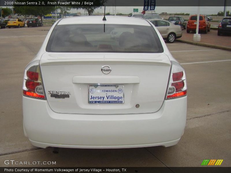 Fresh Powder White / Beige 2008 Nissan Sentra 2.0