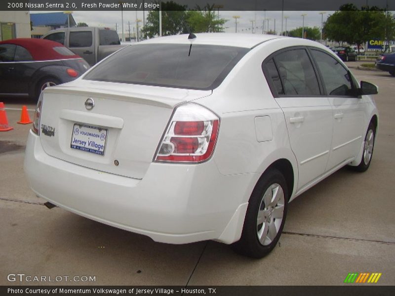 Fresh Powder White / Beige 2008 Nissan Sentra 2.0