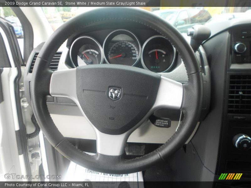 Stone White / Medium Slate Gray/Light Shale 2009 Dodge Grand Caravan SE