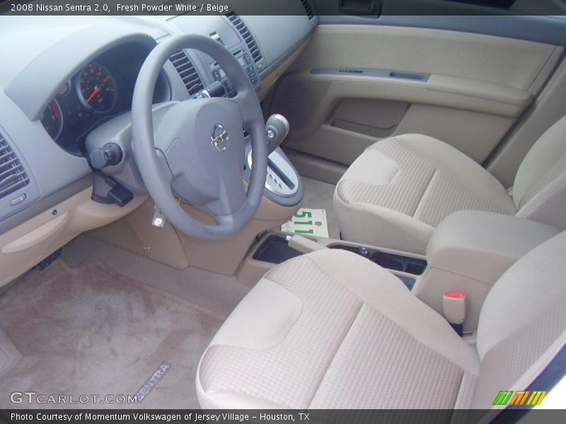 Fresh Powder White / Beige 2008 Nissan Sentra 2.0