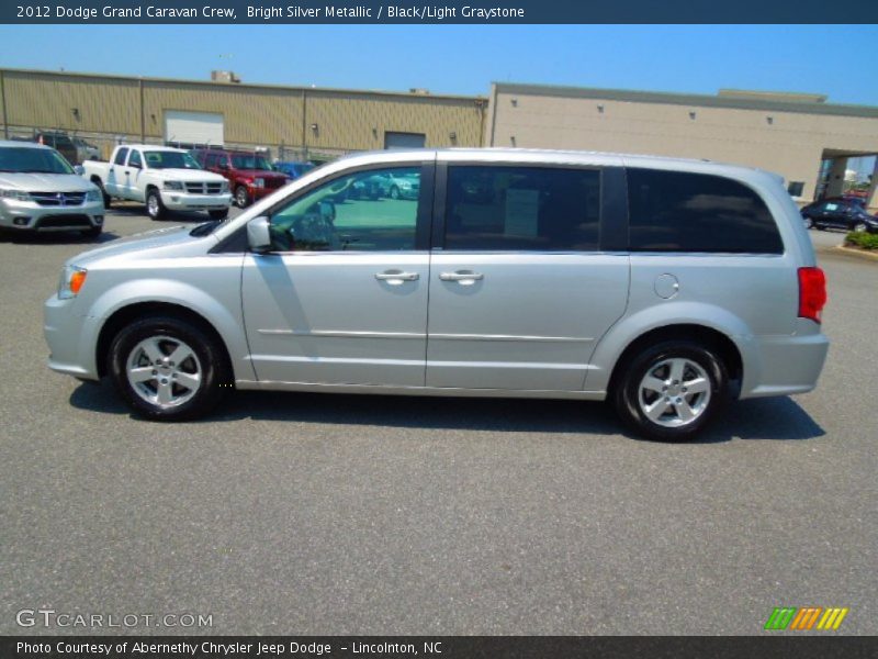 Bright Silver Metallic / Black/Light Graystone 2012 Dodge Grand Caravan Crew