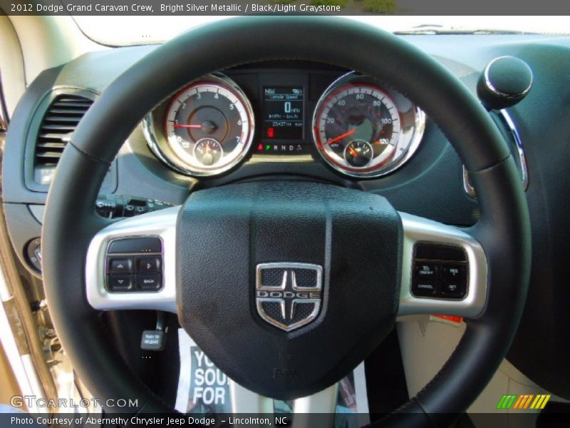 Bright Silver Metallic / Black/Light Graystone 2012 Dodge Grand Caravan Crew
