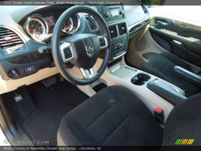 Bright Silver Metallic / Black/Light Graystone 2012 Dodge Grand Caravan Crew