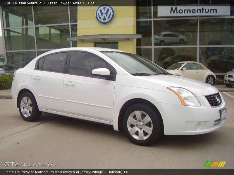 Fresh Powder White / Beige 2008 Nissan Sentra 2.0
