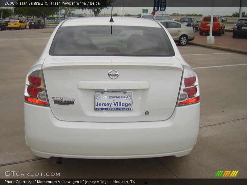 Fresh Powder White / Beige 2008 Nissan Sentra 2.0