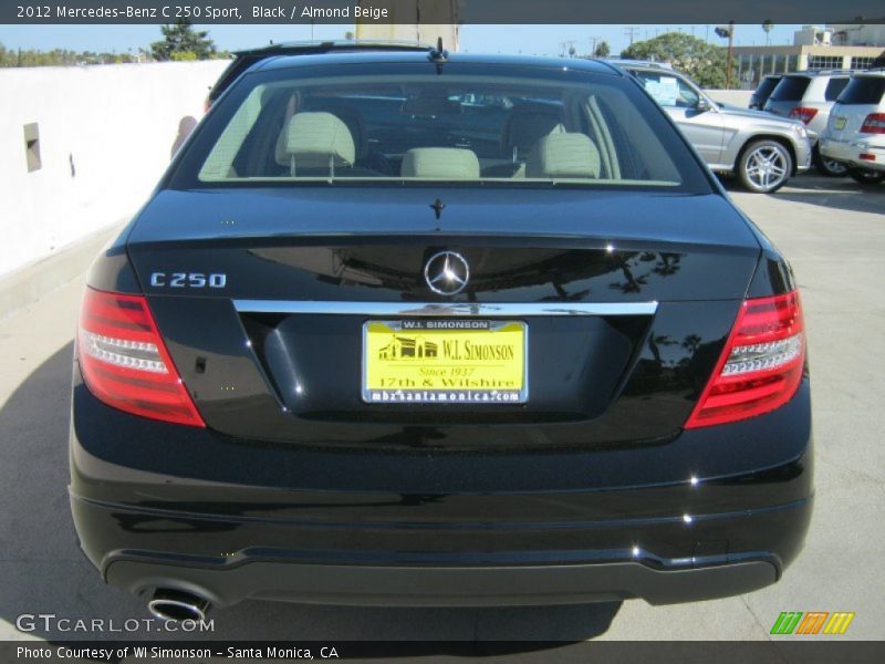 Black / Almond Beige 2012 Mercedes-Benz C 250 Sport