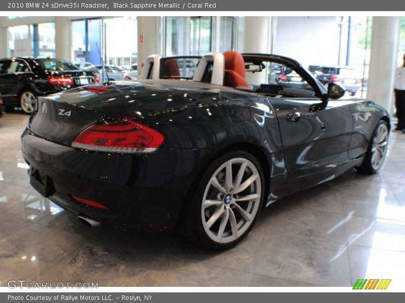 Black Sapphire Metallic / Coral Red 2010 BMW Z4 sDrive35i Roadster