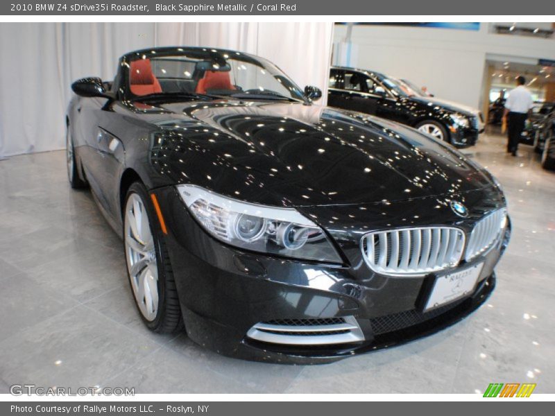 Black Sapphire Metallic / Coral Red 2010 BMW Z4 sDrive35i Roadster