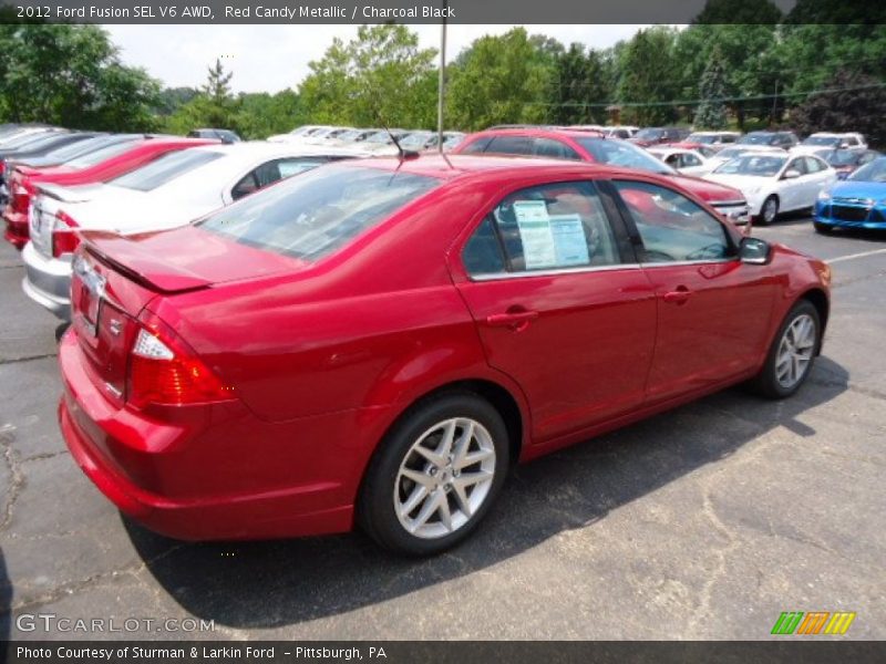 Red Candy Metallic / Charcoal Black 2012 Ford Fusion SEL V6 AWD