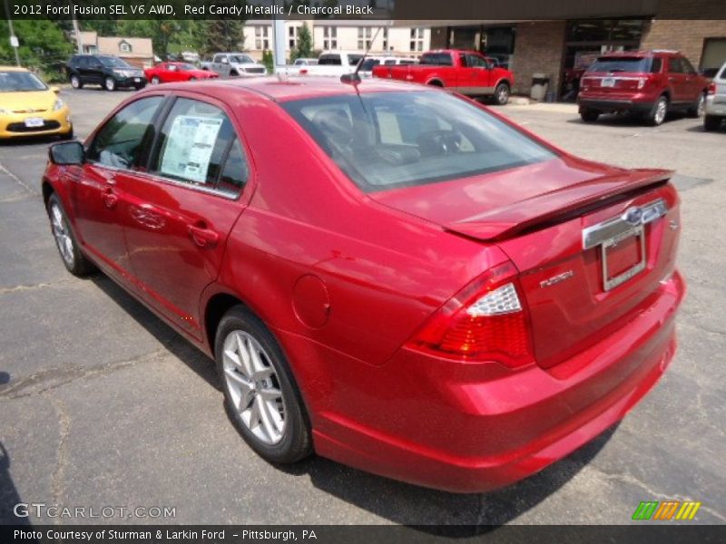 Red Candy Metallic / Charcoal Black 2012 Ford Fusion SEL V6 AWD