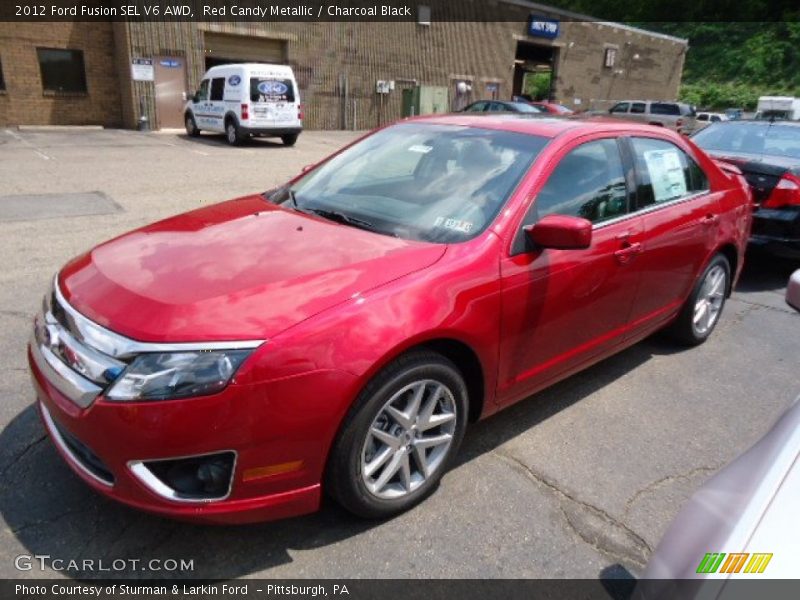 Red Candy Metallic / Charcoal Black 2012 Ford Fusion SEL V6 AWD