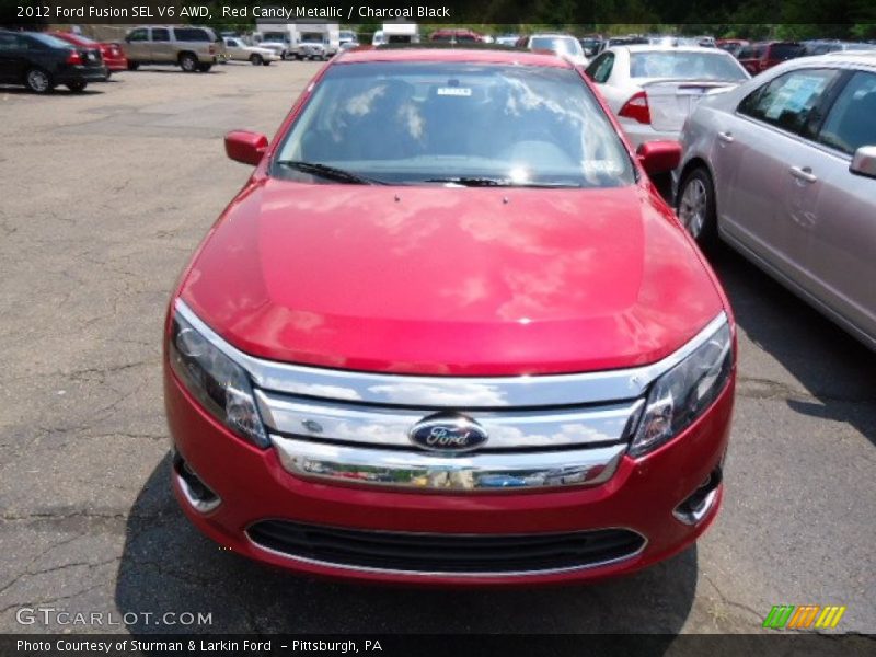 Red Candy Metallic / Charcoal Black 2012 Ford Fusion SEL V6 AWD