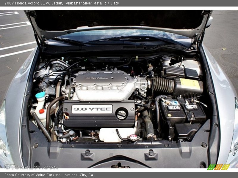 Alabaster Silver Metallic / Black 2007 Honda Accord SE V6 Sedan