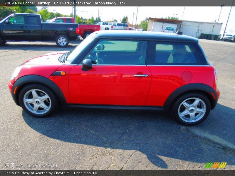 Chili Red / Checkered Carbon Black/Black 2009 Mini Cooper Hardtop