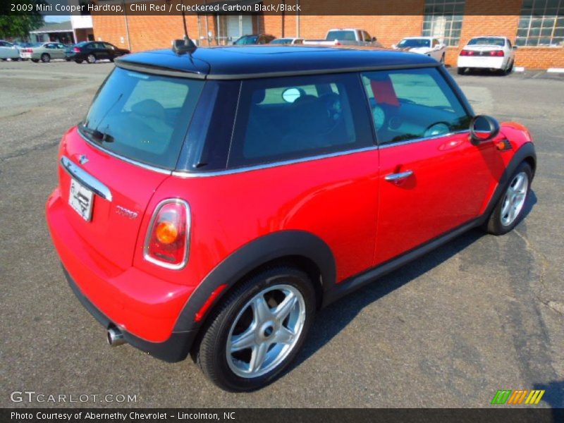 Chili Red / Checkered Carbon Black/Black 2009 Mini Cooper Hardtop