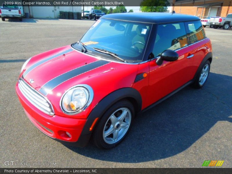 Chili Red / Checkered Carbon Black/Black 2009 Mini Cooper Hardtop