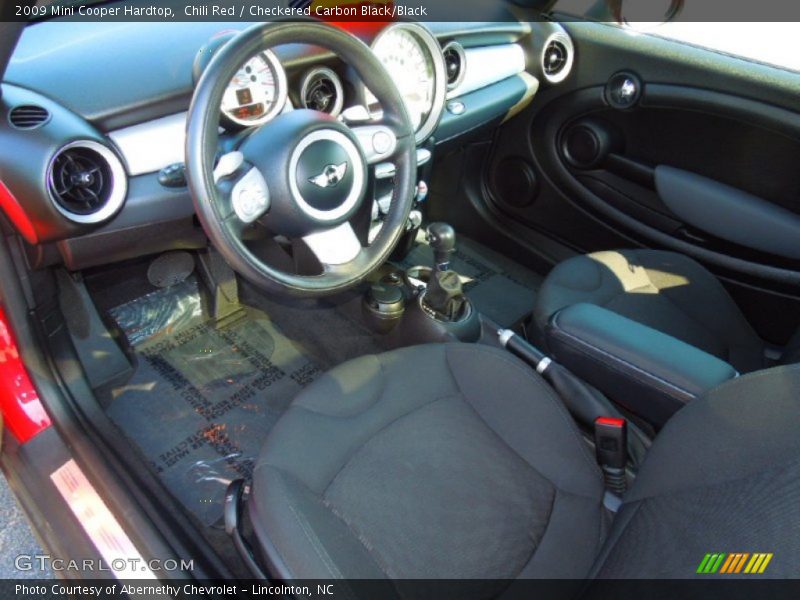 Chili Red / Checkered Carbon Black/Black 2009 Mini Cooper Hardtop