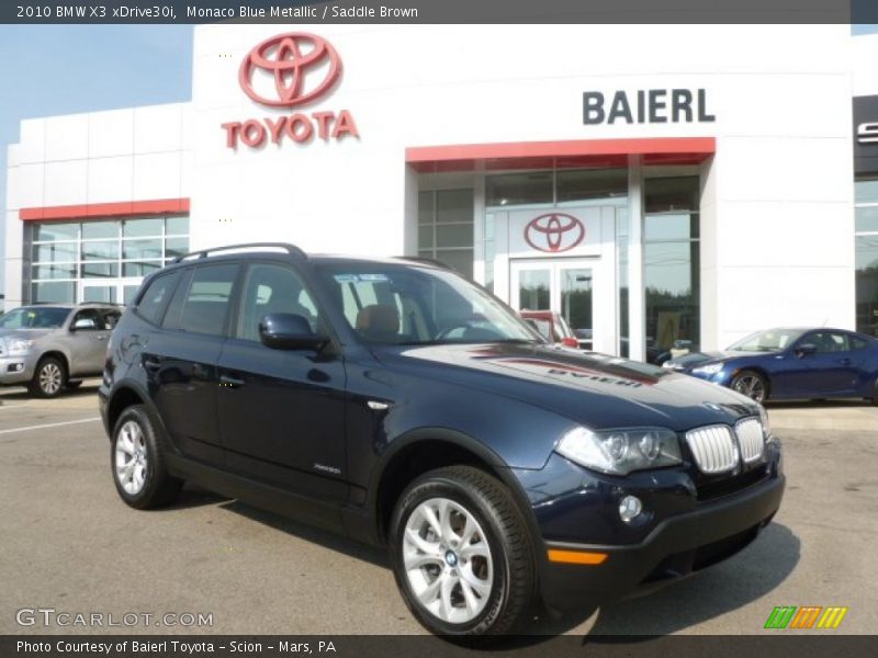 Monaco Blue Metallic / Saddle Brown 2010 BMW X3 xDrive30i