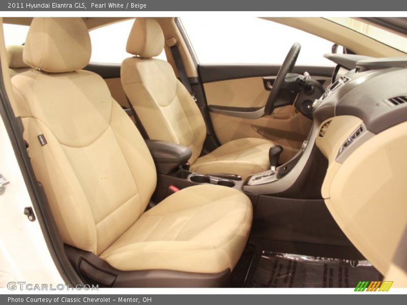 Pearl White / Beige 2011 Hyundai Elantra GLS