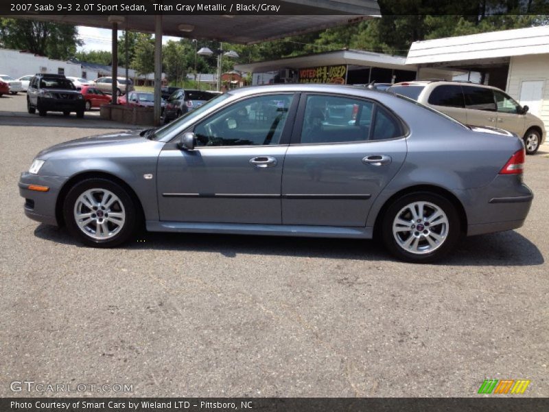 Titan Gray Metallic / Black/Gray 2007 Saab 9-3 2.0T Sport Sedan