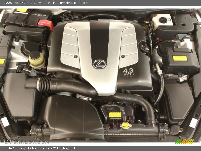Mercury Metallic / Black 2008 Lexus SC 430 Convertible
