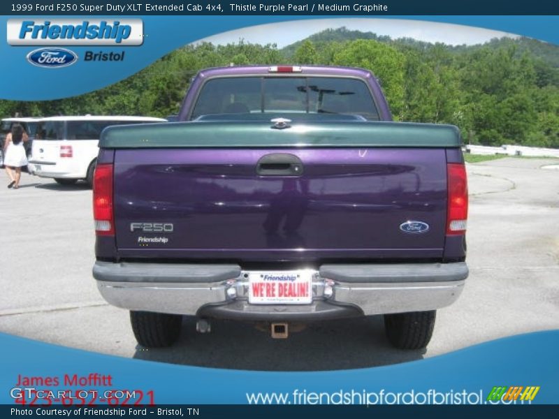 Thistle Purple Pearl / Medium Graphite 1999 Ford F250 Super Duty XLT Extended Cab 4x4