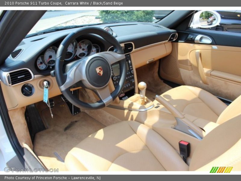 Carrara White / Black/Sand Beige 2010 Porsche 911 Turbo Coupe