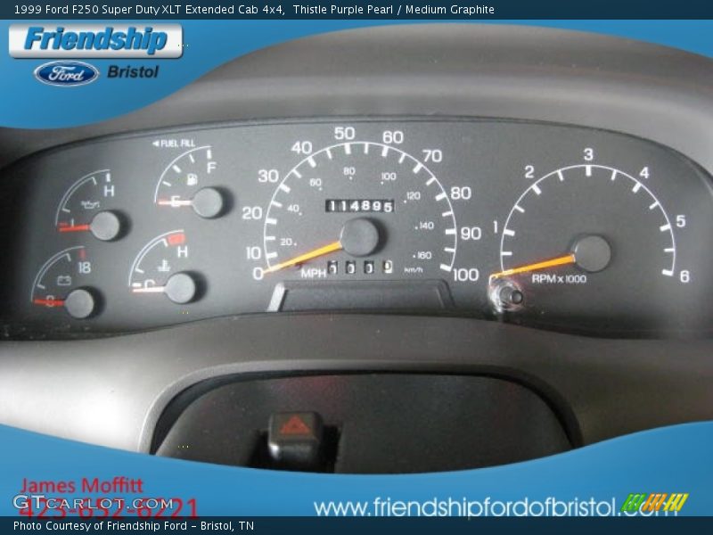 Thistle Purple Pearl / Medium Graphite 1999 Ford F250 Super Duty XLT Extended Cab 4x4