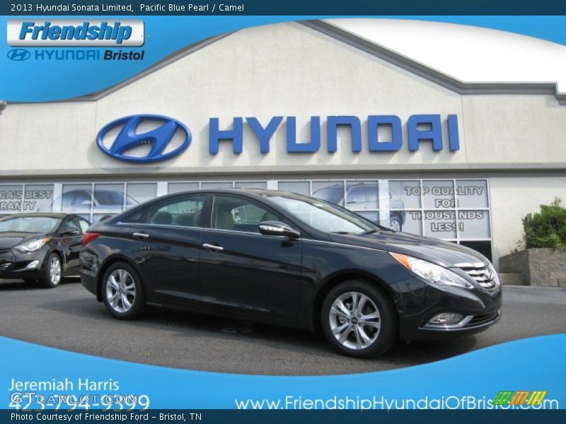 Pacific Blue Pearl / Camel 2013 Hyundai Sonata Limited