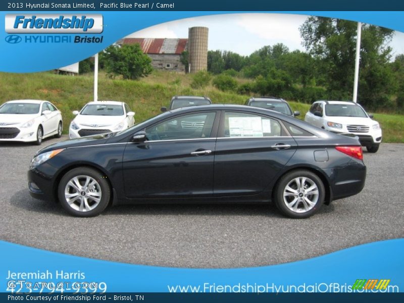 Pacific Blue Pearl / Camel 2013 Hyundai Sonata Limited