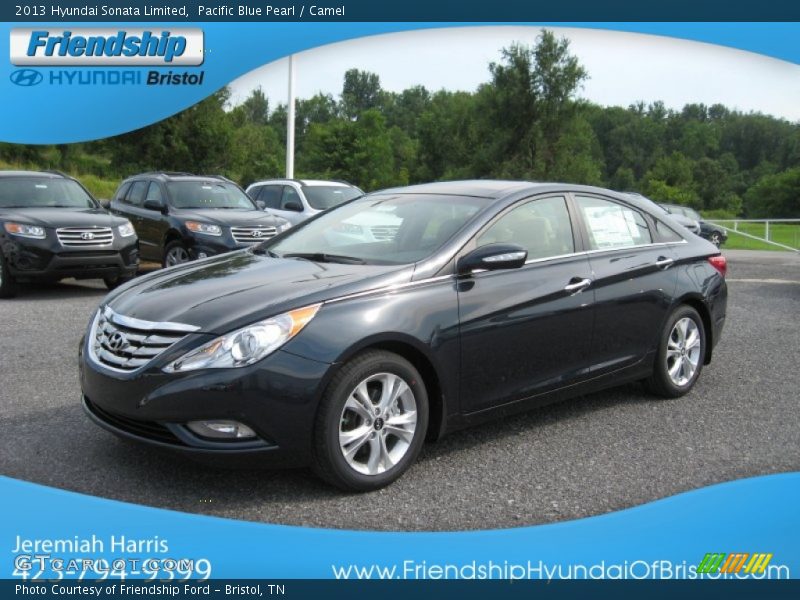 Pacific Blue Pearl / Camel 2013 Hyundai Sonata Limited