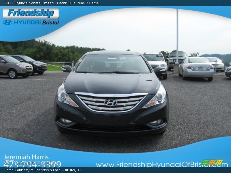 Pacific Blue Pearl / Camel 2013 Hyundai Sonata Limited
