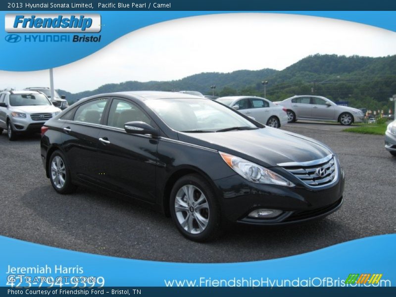 Pacific Blue Pearl / Camel 2013 Hyundai Sonata Limited