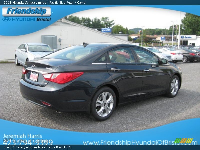 Pacific Blue Pearl / Camel 2013 Hyundai Sonata Limited