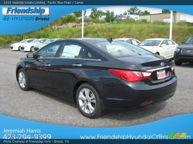 Pacific Blue Pearl / Camel 2013 Hyundai Sonata Limited