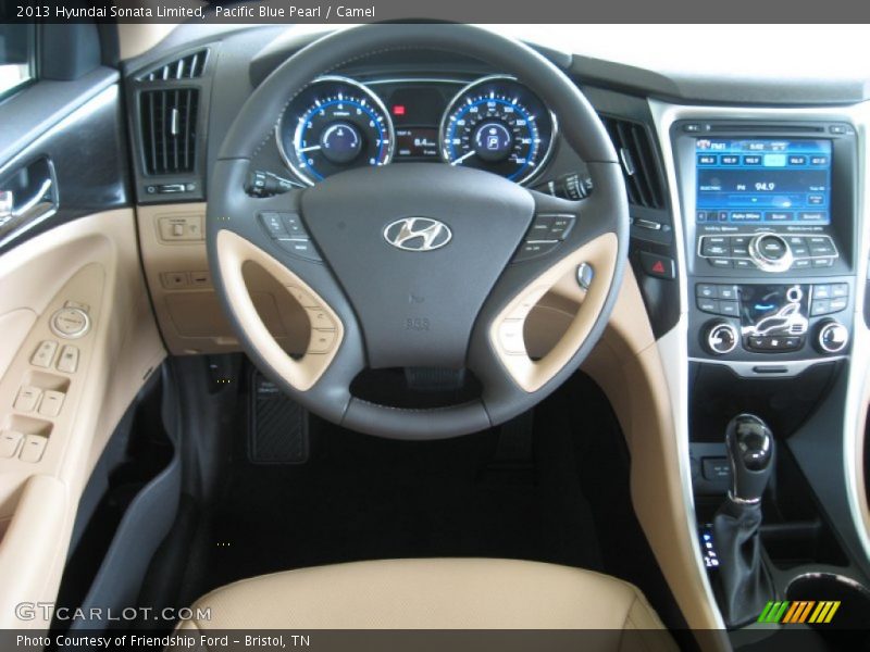Pacific Blue Pearl / Camel 2013 Hyundai Sonata Limited