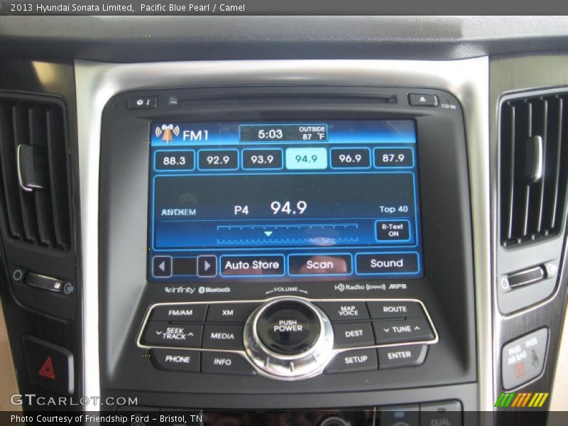 Pacific Blue Pearl / Camel 2013 Hyundai Sonata Limited