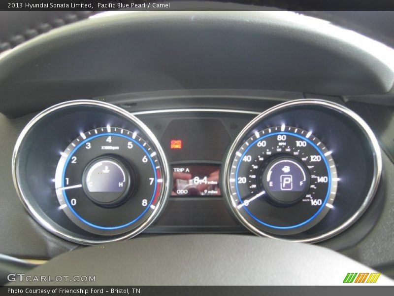 Pacific Blue Pearl / Camel 2013 Hyundai Sonata Limited