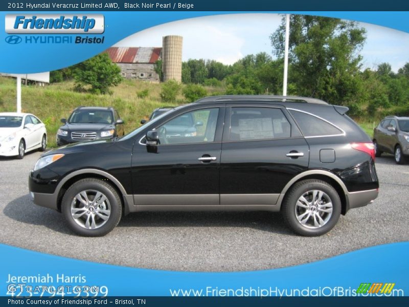 Black Noir Pearl / Beige 2012 Hyundai Veracruz Limited AWD