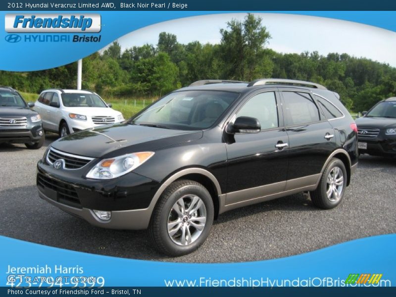 Black Noir Pearl / Beige 2012 Hyundai Veracruz Limited AWD